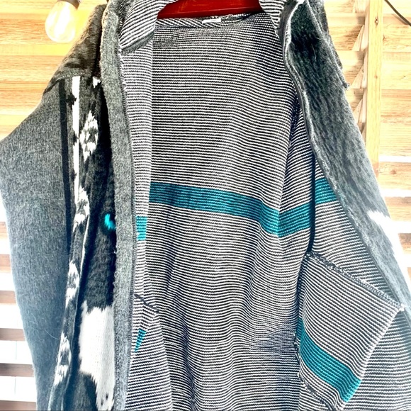 Handmade Ecuador Wool Hoodie Wolf Jacket Wool XL 46 Coat Full Zip Up - Picture 6 of 6